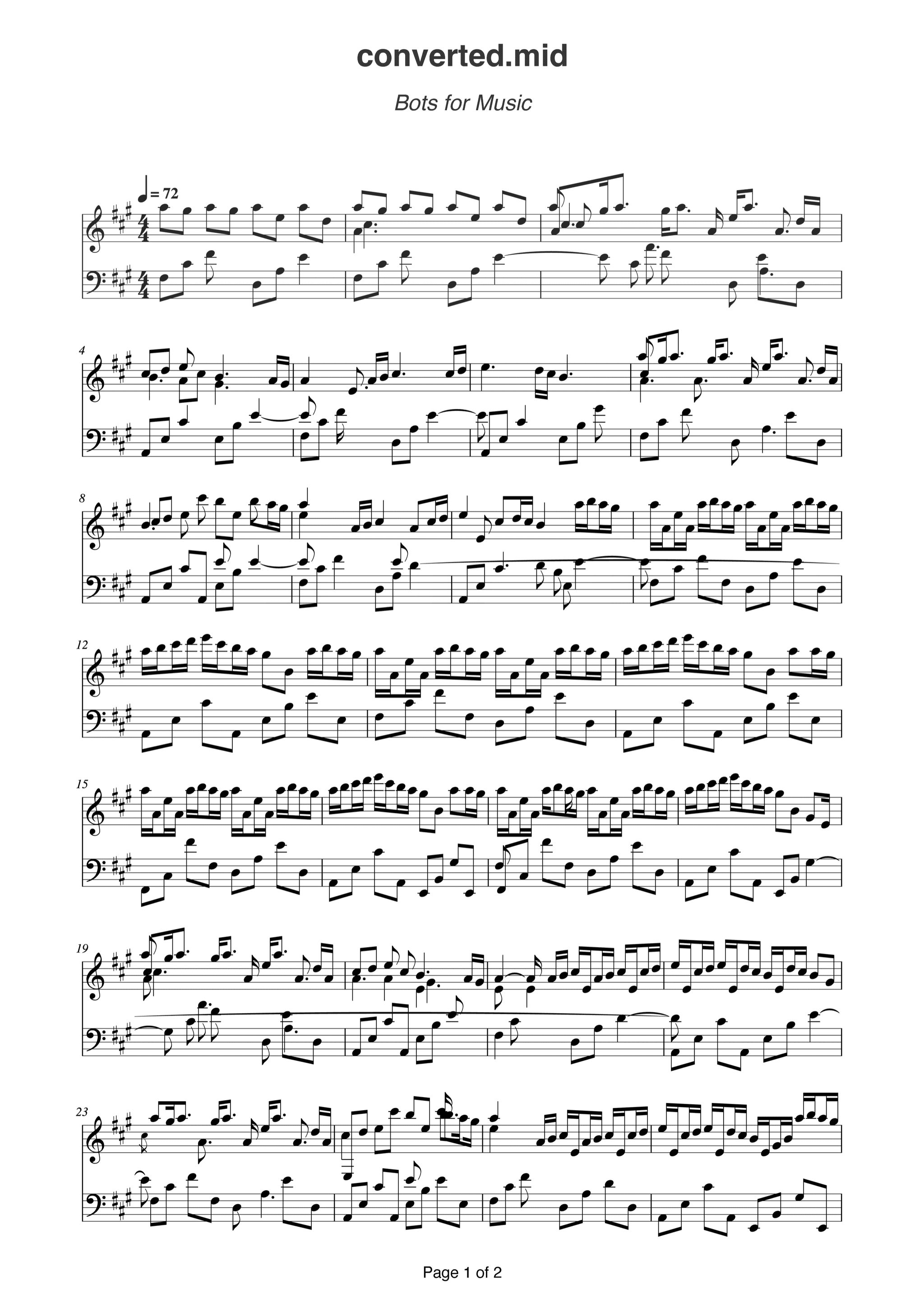 Generated Sheet Music Example