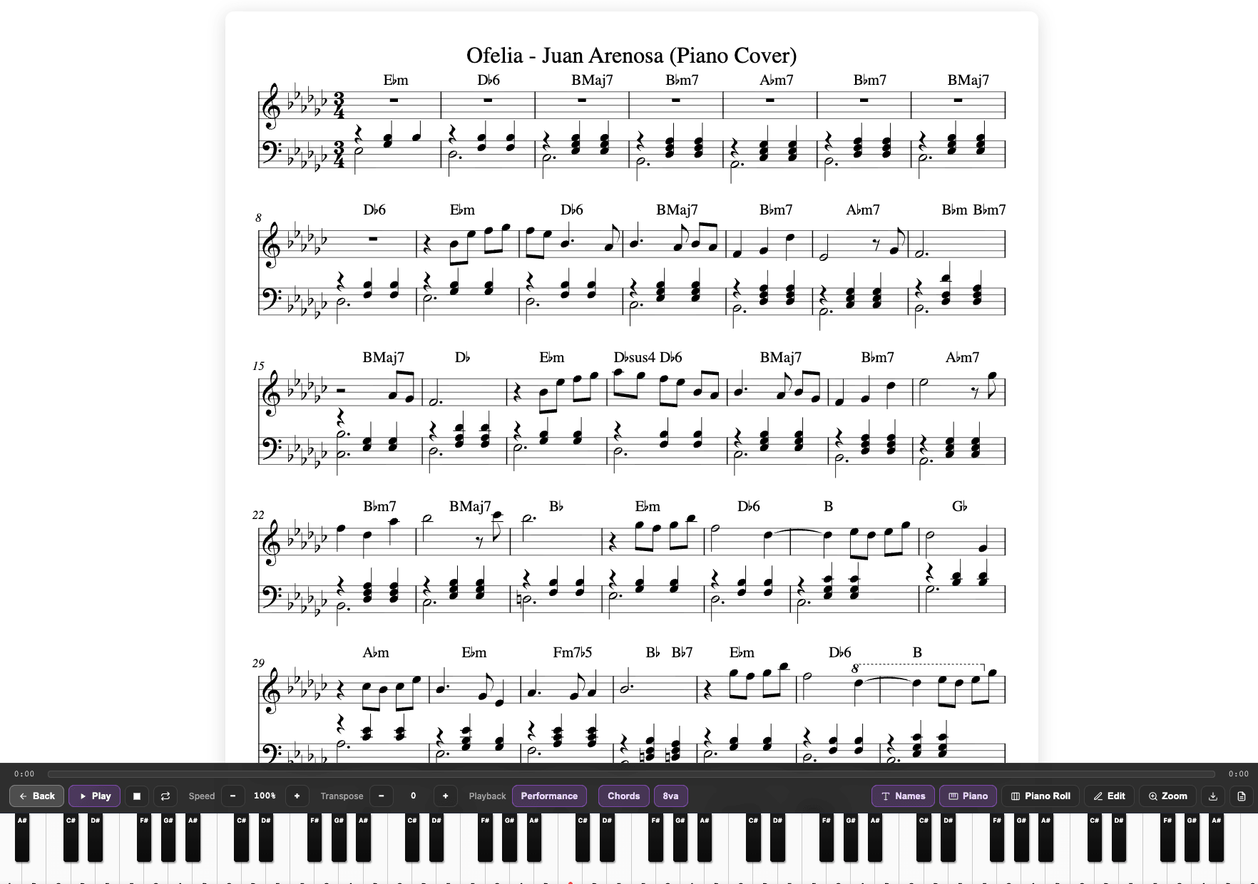 AI score transcription from any song